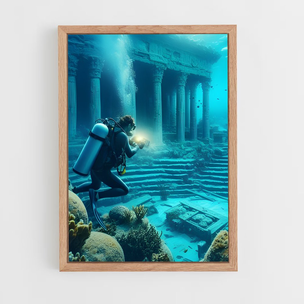Poster La Cité Engloutie – affiche Plongeon depuis une plateforme (vue 4)